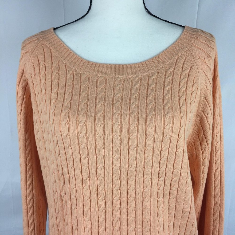 Women’s Size L Cable Knit Pullover Sweater Ginger